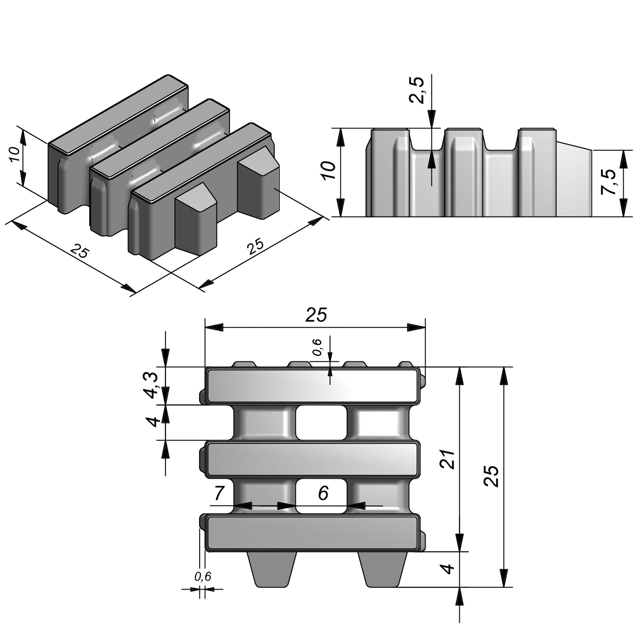 Dalle Grasslines Small Carreau