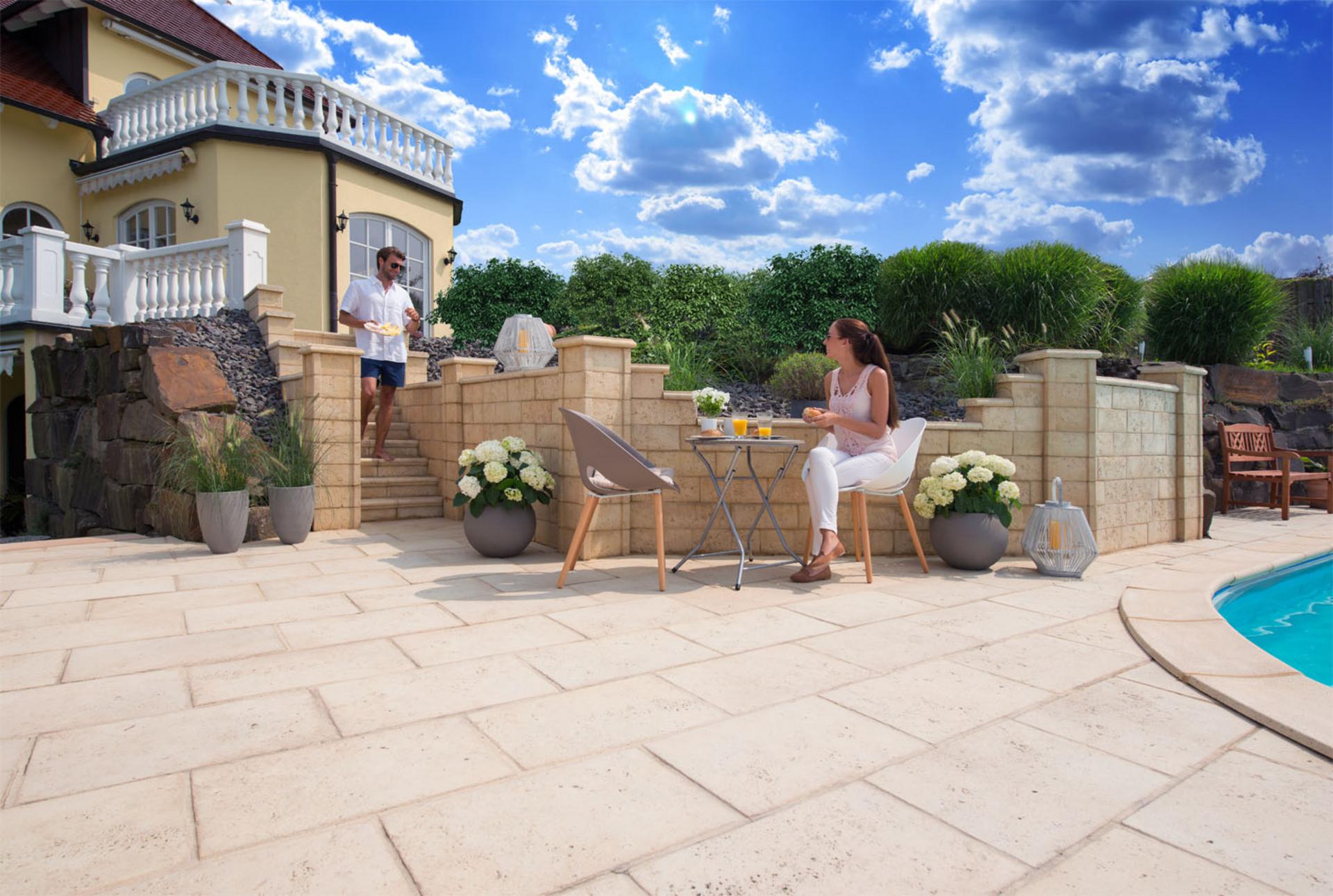 Dalles d’extérieur Travino® – Design travertin